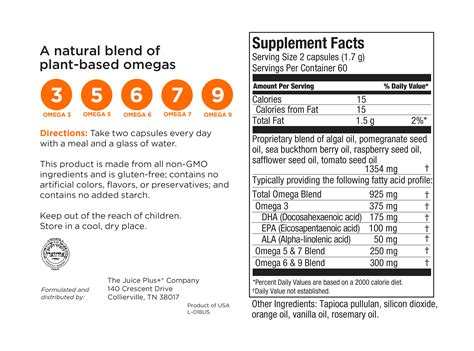 juice plus omega blend ingredients